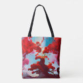Abstracte rode bomen tote bag (Achterkant)