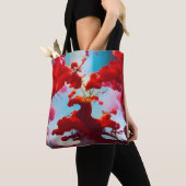 Abstracte rode bomen tote bag (Dichtbij)