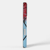 Abstracte rode boombladeren op blauwe achtergrond Case-Mate iPhone case (Achterkant / Rechts)