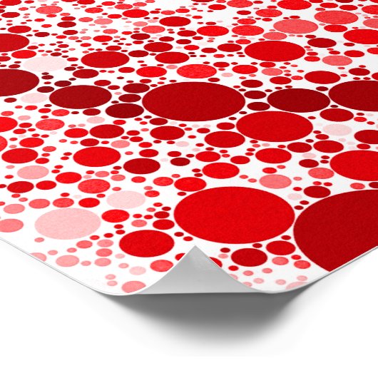 Abstracte rode bubbels digitale spiraal poster (Hoek)