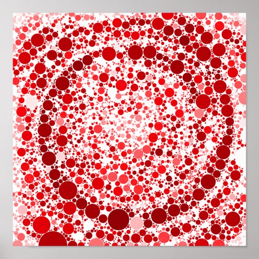 Abstracte rode bubbels digitale spiraal poster (Voorkant)