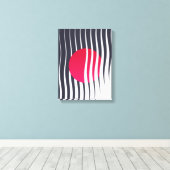 Abstracte rode cirkel en golflijnen canvas afdruk (Insitu (Houten vloer))