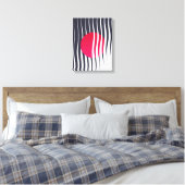 Abstracte rode cirkel en golflijnen canvas afdruk (Insitu (Slaapkamer))