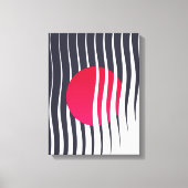 Abstracte rode cirkel en golflijnen canvas afdruk (Voorkant)
