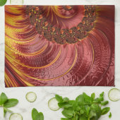 Abstracte rode doornhaai theedoek (Gevouwen)