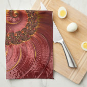 Abstracte rode doornhaai theedoek (Quarter Fold)