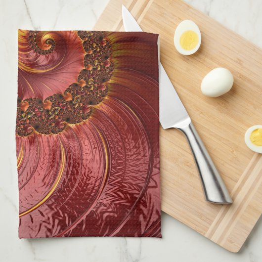 Abstracte rode doornhaai theedoek (Quarter Fold)