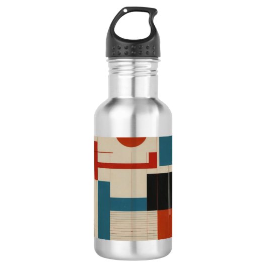 Abstracte rode en blauwe kunst waterfles (Voorkant)