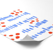 Abstracte rode en blauwe penseelstreken poster (Hoek)