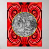 Abstracte rode en gele wervelingen Voeg je eigen f Poster (Voorkant)