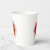 Abstracte rode en gouden kerstbomen en bier papieren bekers (Links)