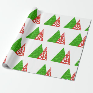 Abstracte rode en groene bomen cadeaupapier
