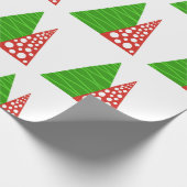 Abstracte rode en groene bomen cadeaupapier (Hoek)