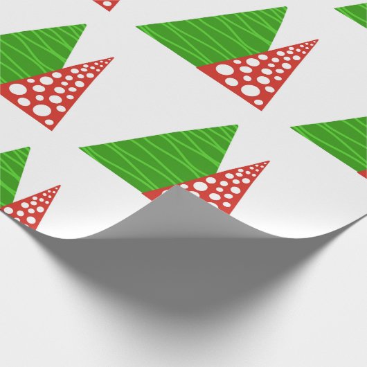 Abstracte rode en groene bomen cadeaupapier (Hoek)