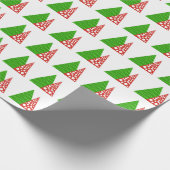 Abstracte, rode en groene kerstbomen cadeaupapier (Hoek)