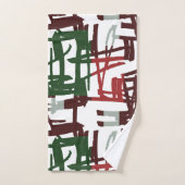 Abstracte rode en groene lijnen bad handdoek (Handdoek)