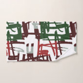 Abstracte rode en groene lijnen bad handdoek (Handdoek)