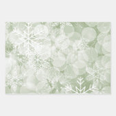 Abstracte rode en groene sneeuwvlokken en holly inpakpapier vel (Voorkant 2)