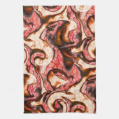 Abstracte rode en koraalvlekken met een houtachtig theedoek (Verticaal)