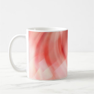 abstracte rode en roze achtergrond met witte ringe koffiemok