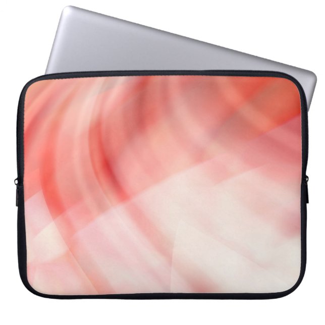abstracte rode en roze achtergrond met witte ringe laptop sleeve (Voorkant)