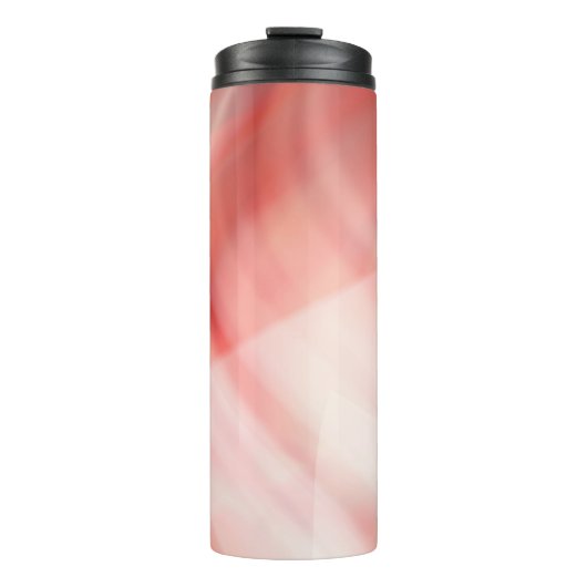 abstracte rode en roze achtergrond met witte ringe thermosbeker (Voorkant)