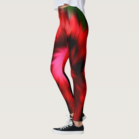 Abstracte rode en roze schaduwen leggings (Links)