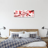 Abstracte rode en witte bloem canvas afdruk (Insitu (Slaapkamer))