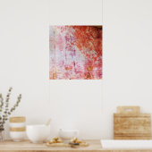 Abstracte rode en witte grungy-verf poster (Keuken)