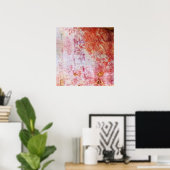 Abstracte rode en witte grungy-verf poster (Thuiskantoor)