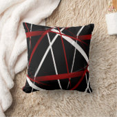 Abstracte rode en witte lijnen op zwarte achtergro kussen (Deken)