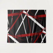 Abstracte rode en witte lijnen op zwarte achtergro wandkleed (Voorkant (horizontaal))