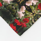 Abstracte rode en witte Rozen Fleece Deken (Hoek)