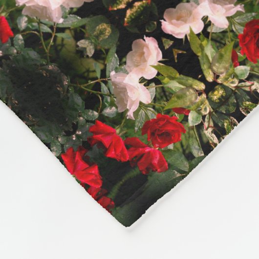 Abstracte rode en witte Rozen Fleece Deken (Hoek)