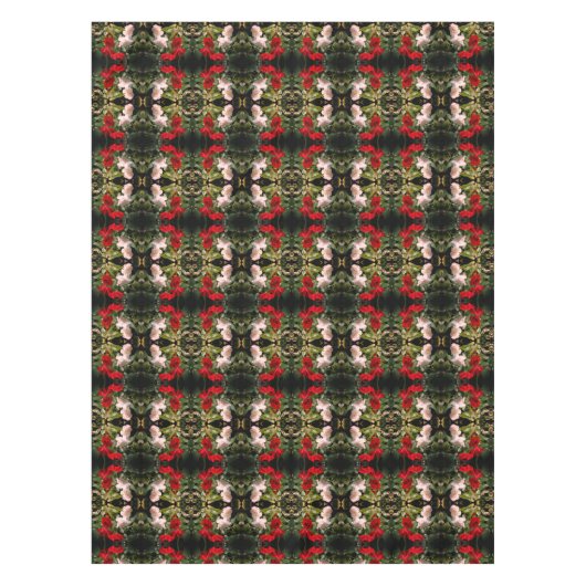 Abstracte rode en witte Rozen Tafelkleed (Voorkant)