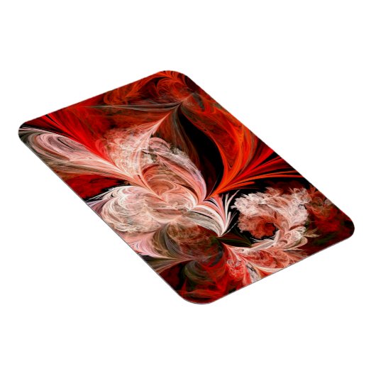 Abstracte rode en witte veren Magnet Magneet (Rechterzijde)