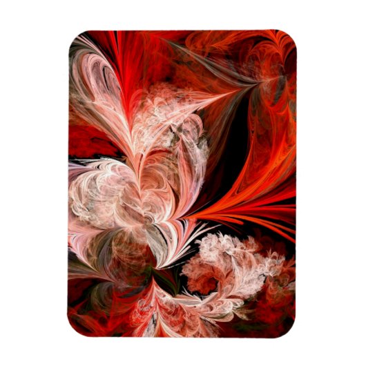 Abstracte rode en witte veren Magnet Magneet (Verticaal)