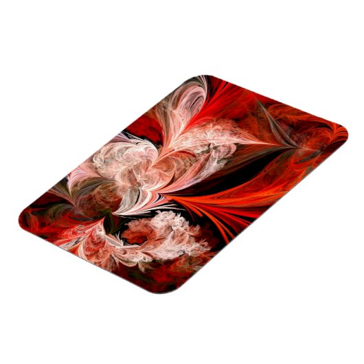 Abstracte rode en witte veren Magnet Magneet (Linkerzijde)