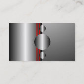 Abstracte rode en zilveren metalen kijk visitekaartje (Achterkant)