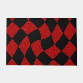 Abstracte rode en zwarte deurmat