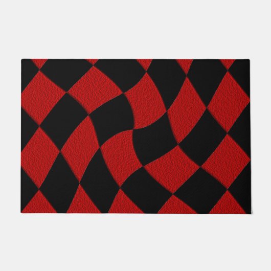 Abstracte rode en zwarte deurmat (Voorkant)