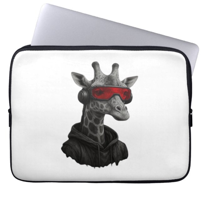 Abstracte rode en zwarte giraffe Classic T-Shirt Laptop Sleeve (Voorkant)