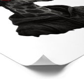 Abstracte rode en zwarte giraffe Classic T-Shirt Poster (Hoek)