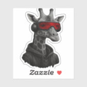 Abstracte rode en zwarte giraffe Classic T-Shirt Sticker (Vel)