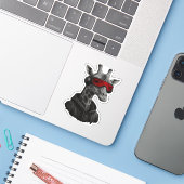 Abstracte rode en zwarte giraffe Classic T-Shirt Sticker (Laptop met iPhone)