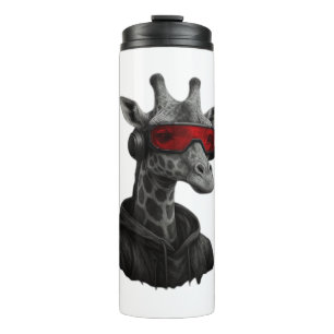 Abstracte rode en zwarte giraffe Classic T-Shirt Thermosbeker
