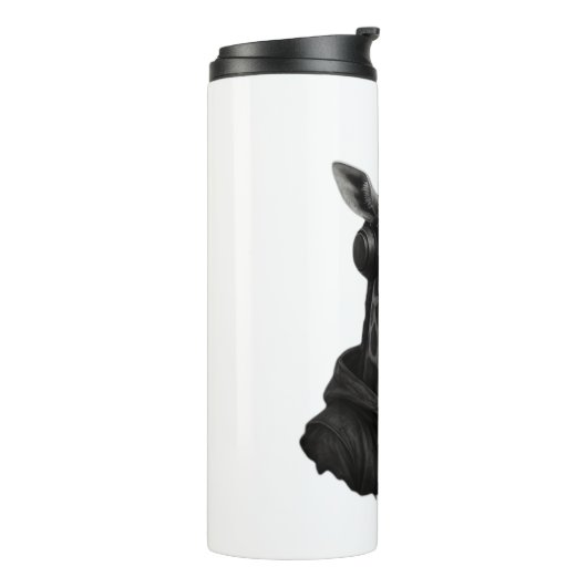 Abstracte rode en zwarte giraffe Classic T-Shirt Thermosbeker (Gedraaid links)