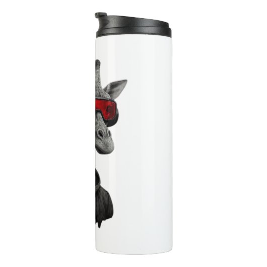 Abstracte rode en zwarte giraffe Classic T-Shirt Thermosbeker (Geroteerd rechts)