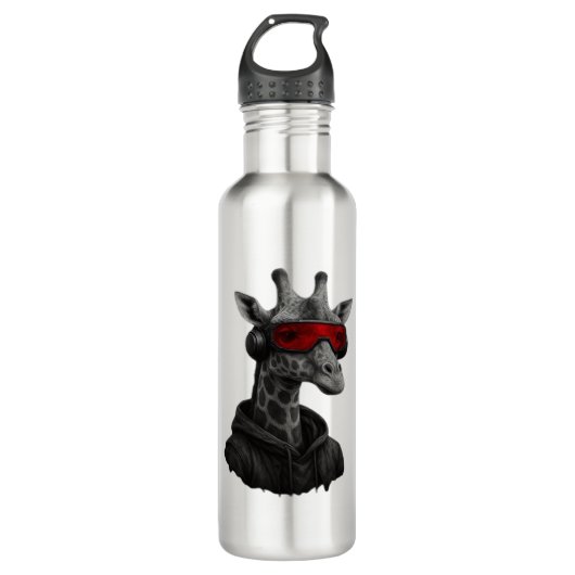 Abstracte rode en zwarte giraffe Classic T-Shirt Waterfles (Voorkant)