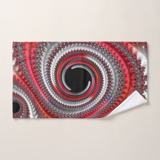 Abstracte rode en zwarte gradiënt wervelfractal bad handdoek (Handdoek)